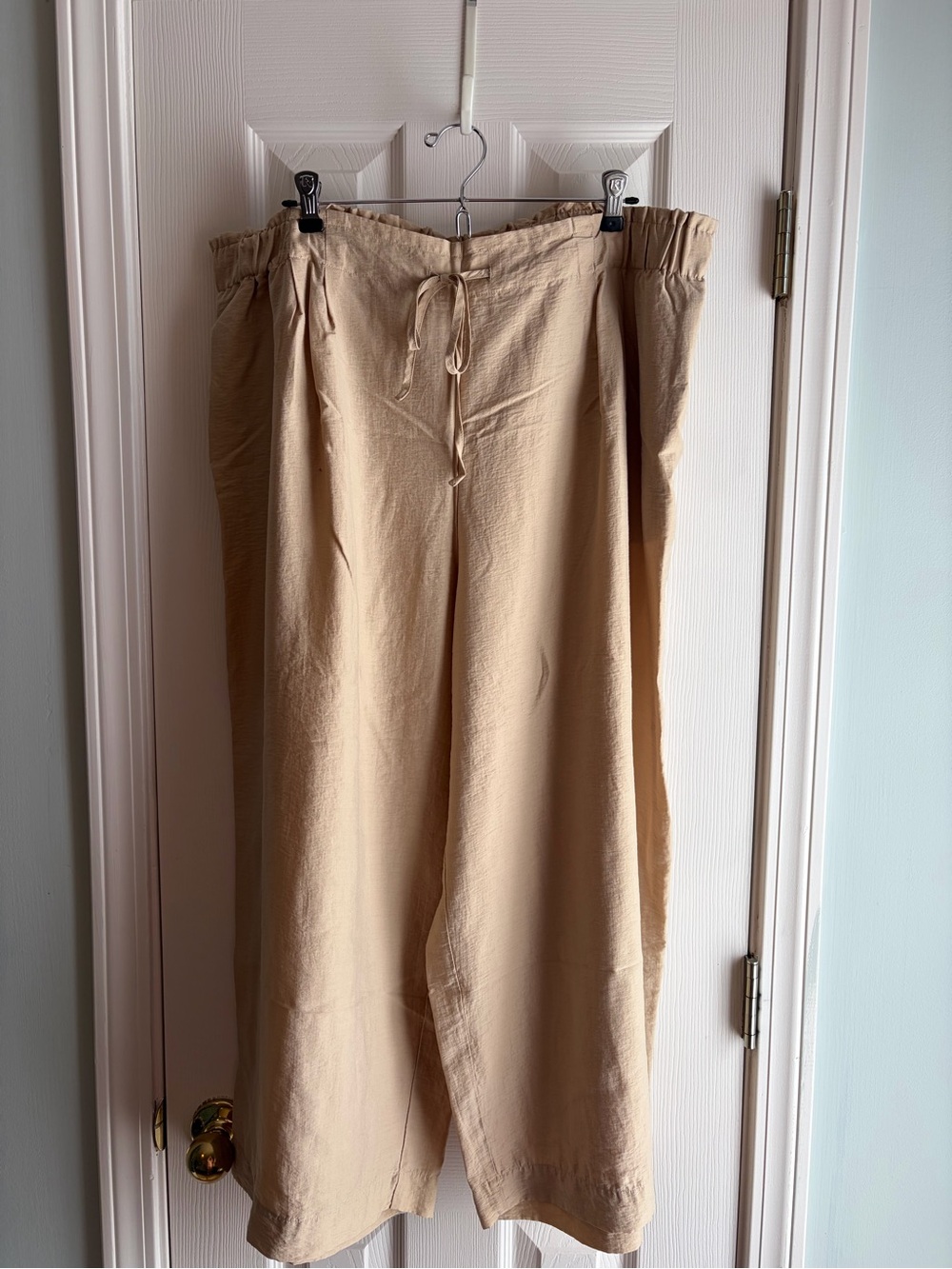Chico's Wide-Leg Drawstring Pants in Beige